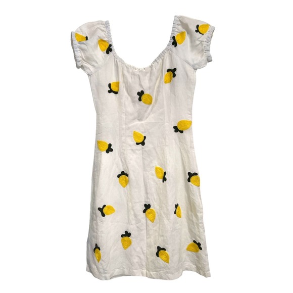 Red‎ Carter | NWT Linen Viscose Blend Lemon Embroidered Dress Size S Summer Chic - Picture 7 of 8